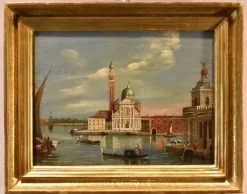 Pamono Follower of Canaletto, View of Venice, San Giorgio Maggiore, 19th Century, Oil on Canvas> Old Masters|Classical