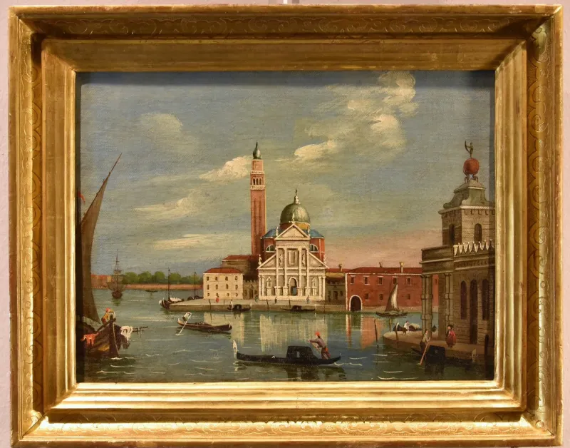 Pamono Follower of Canaletto, View of Venice, San Giorgio Maggiore, 19th Century, Oil on Canvas> Old Masters|Classical