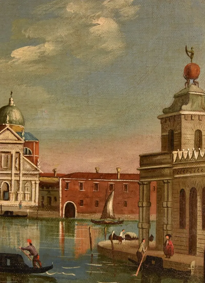 Pamono Follower of Canaletto, View of Venice, San Giorgio Maggiore, 19th Century, Oil on Canvas> Old Masters|Classical