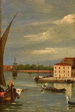 Pamono Follower of Canaletto, View of Venice, San Giorgio Maggiore, 19th Century, Oil on Canvas><noscript><img width=
