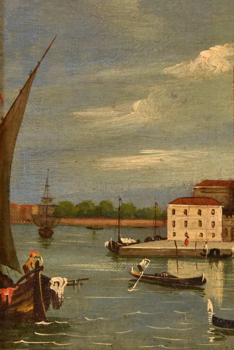 Pamono Follower of Canaletto, View of Venice, San Giorgio Maggiore, 19th Century, Oil on Canvas> Old Masters|Classical