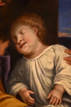 Outlet Pamono Follower of Giovan Battista Salvi, Baby Jesus, 1660, Oil on Canvas, Framed