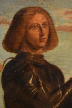Discount Pamono Follower of Giovanni Battista Cima / Cima Da Conegliano, Saint George, 1650, Oil on Canvas, Framed