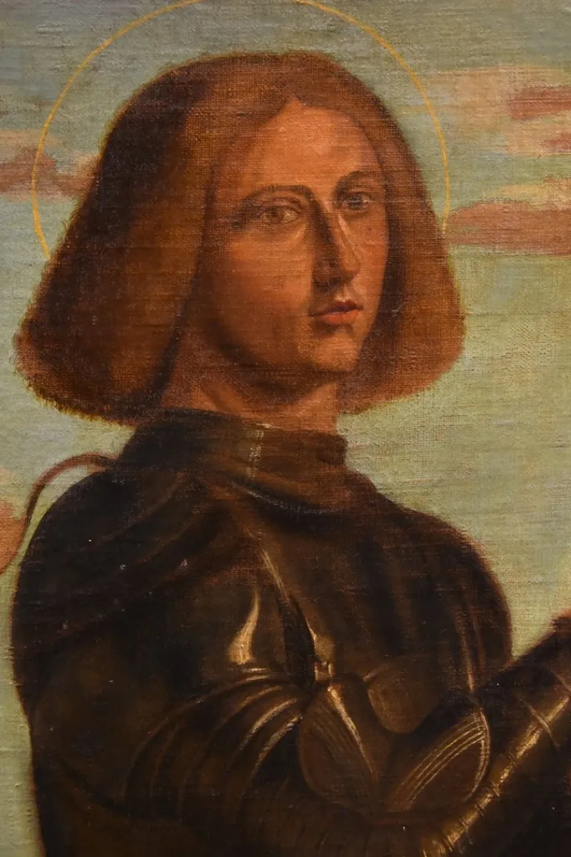 Discount Pamono Follower of Giovanni Battista Cima / Cima Da Conegliano, Saint George, 1650, Oil on Canvas, Framed
