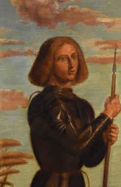 Discount Pamono Follower of Giovanni Battista Cima / Cima Da Conegliano, Saint George, 1650, Oil on Canvas, Framed