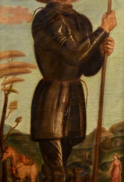 Discount Pamono Follower of Giovanni Battista Cima / Cima Da Conegliano, Saint George, 1650, Oil on Canvas, Framed