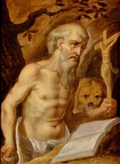 Pamono Follower of Prospero Fontana, Saint Jerome, 1590, Oil on Board> Old Masters|Classical