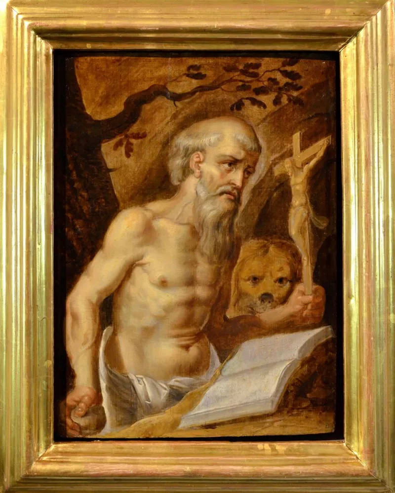 Pamono Follower of Prospero Fontana, Saint Jerome, 1590, Oil on Board> Old Masters|Classical