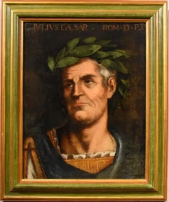 Online Pamono Follower of Tiziano Vecellio, Portraits of Julius Caesar & Octavian, 1700, Oil on Canvases, Framed, Set of 2