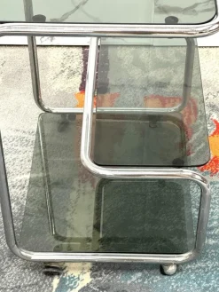 Pamono Food Trolley with Triple Shelf in Steel, 1970><noscript><img width=