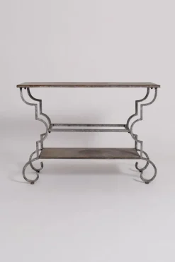 Pamono Forged Iron Console Table, 1940s> Console Tables