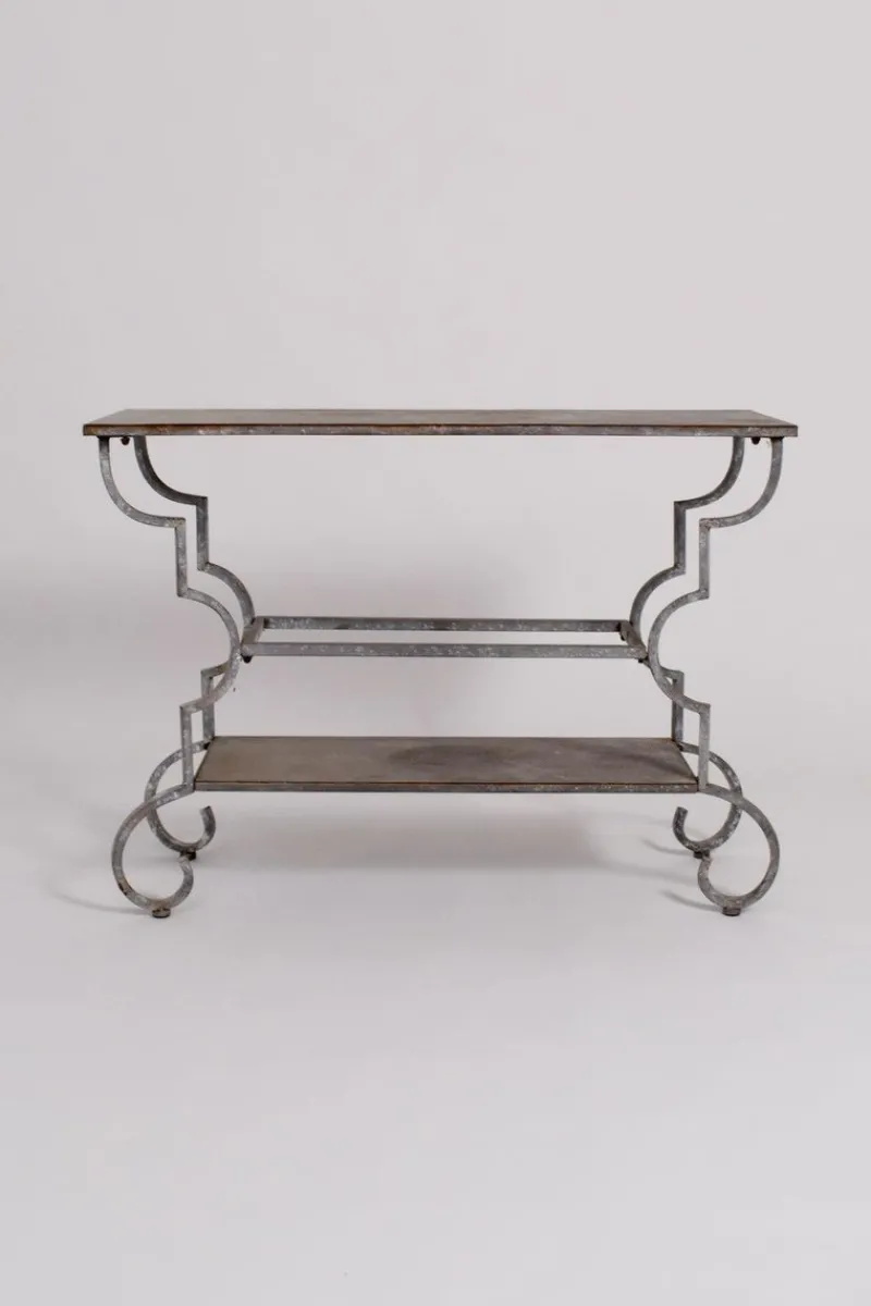 Pamono Forged Iron Console Table, 1940s> Console Tables