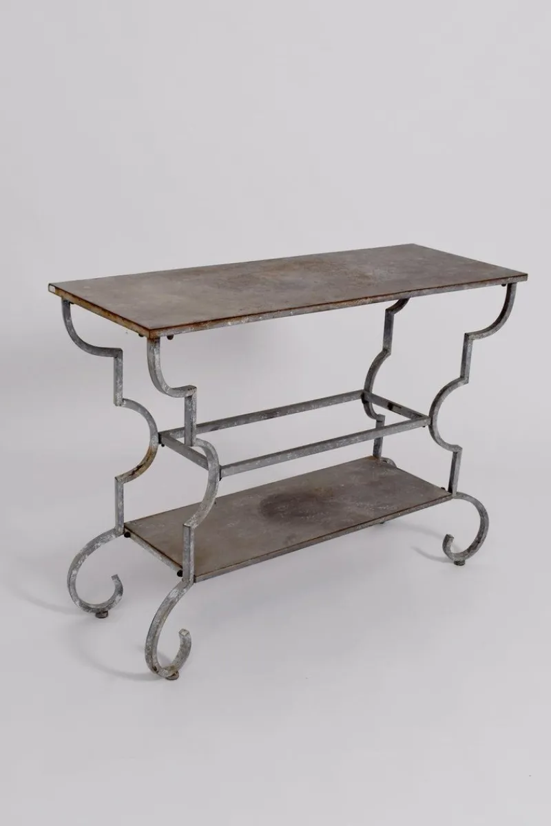 Pamono Forged Iron Console Table, 1940s> Console Tables