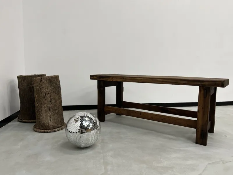 Pamono Former French Workbench in Oak, 1950s> Worktables & Workbenches