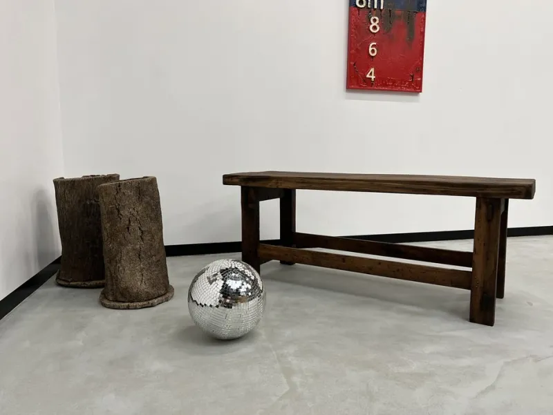 Pamono Former French Workbench in Oak, 1950s> Worktables & Workbenches