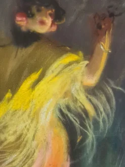 Pamono Fortuney, Belle Epoque Flamenco Dancer, Pastel Drawing, 1890s-1910s><noscript><img width=
