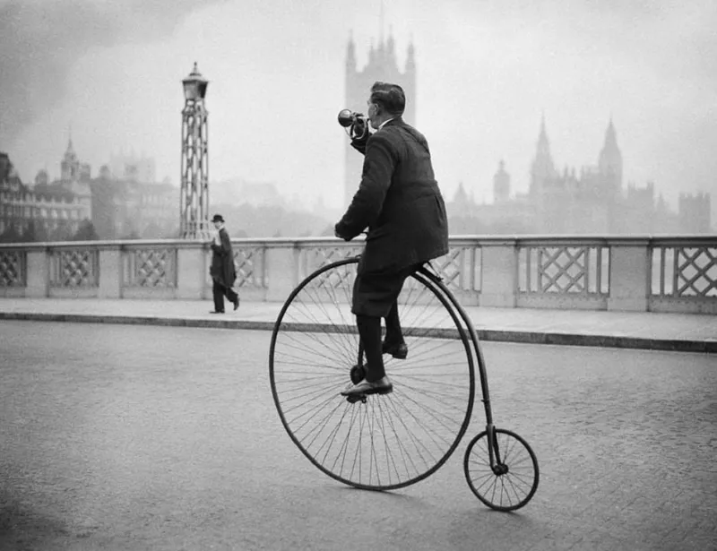 Pamono Fox Photos, Penny Farthing Bugle, 1932, Black & White Photograph> Art Deco|Photography