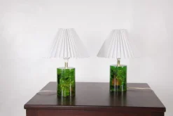 Pamono Fractal Resin Lamps, 1970s, Set of 2> Table Lamps