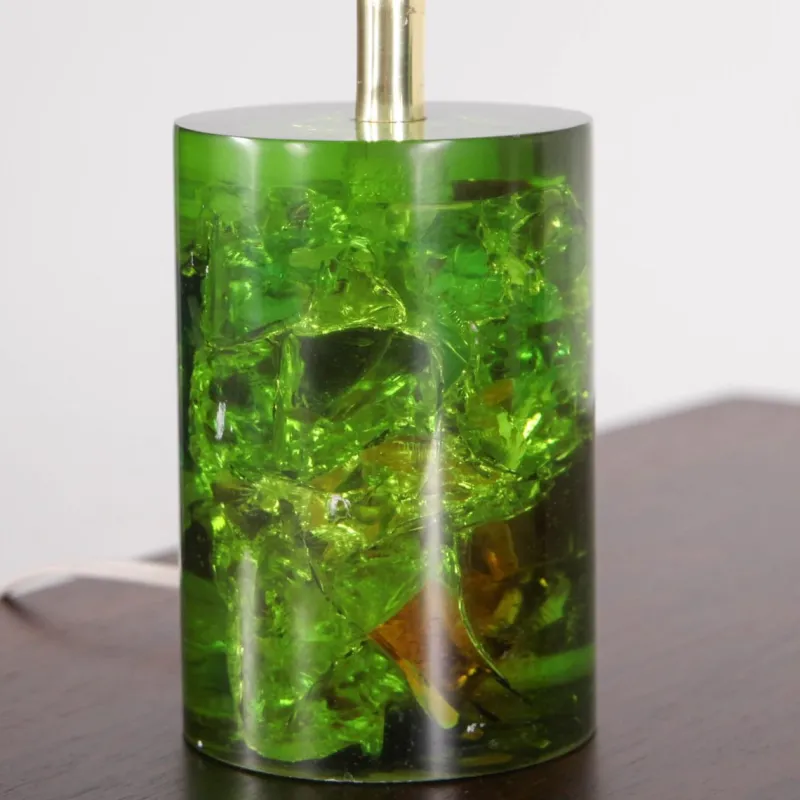 Pamono Fractal Resin Lamps, 1970s, Set of 2> Table Lamps