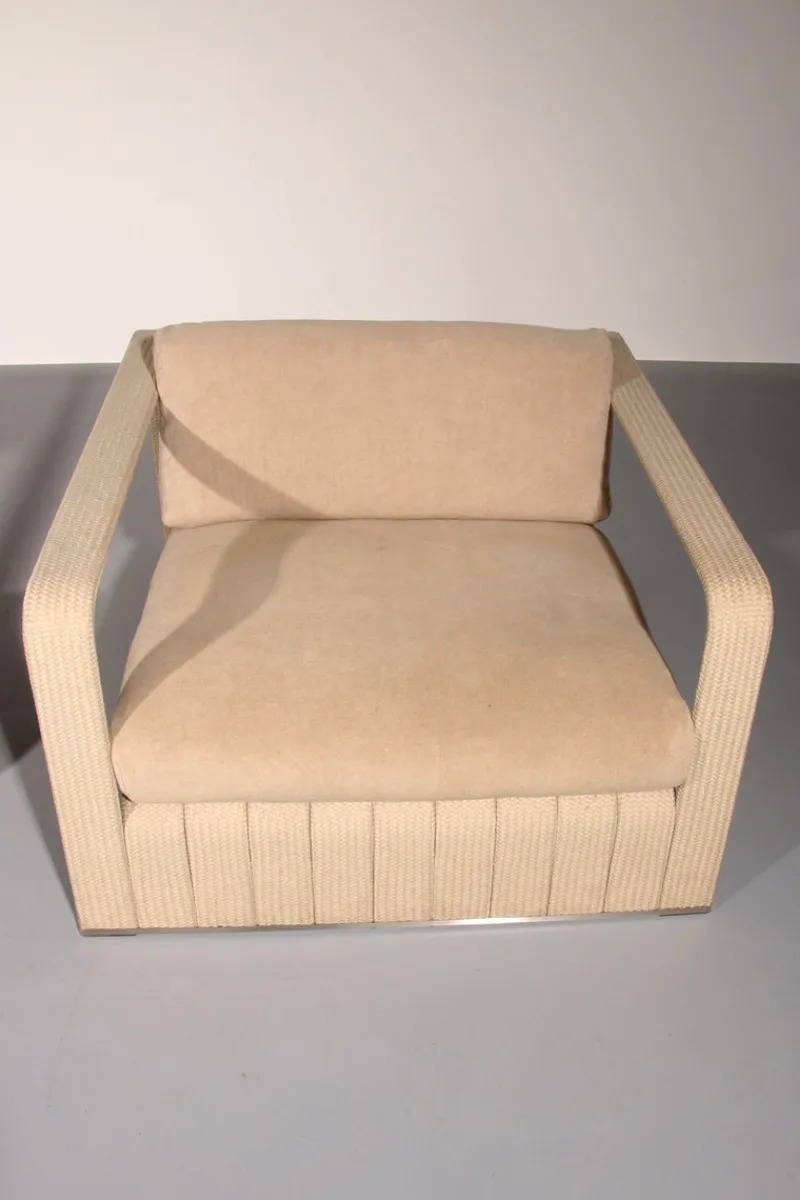 Pamono Frame Your Comfort Lounge Chairs and Table from Paola Lenti, 2000s, Set of 3> Living Room Sets