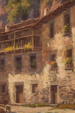 New Pamono Francesc Carbonell Massabe, Farmyard with Sheep, 20th-Century, Oil on Canvas, Framed