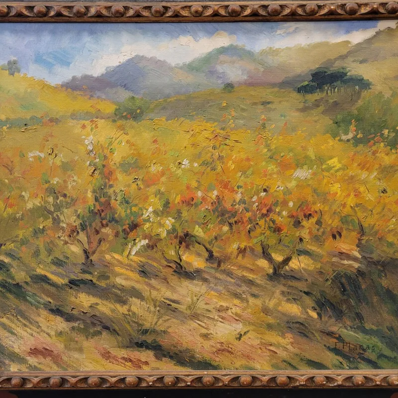 Pamono Francesc d'Assis Planas Doria, Catalan School, Setembre, 20th Century, Oil on Canvas, Framed