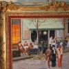 Pamono Francesco Tammaro, Paris Café Scene, 1980s, Oil on Plywood, Framed> Impressionist