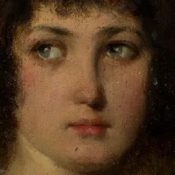 Pamono Francesco Vinea, Portrait of a Young Gentlewoman, 1888, Oil on Panel, Framed><noscript><img width=