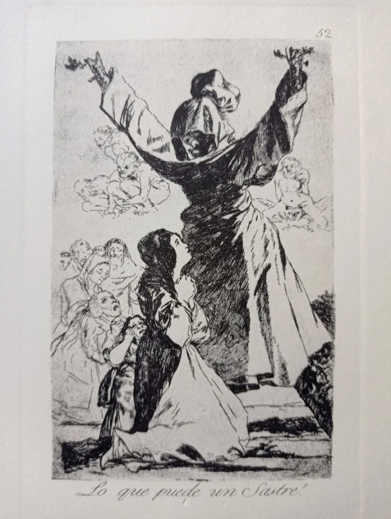 Pamono Francisco de Goya, Los Caprichos: Lo que puede un sastre, Etching> Old Masters
