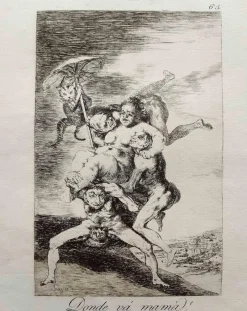 Pamono Francisco Goya, Donde va Mama from Los Caprichos, Original Etching, 1799> Old Masters