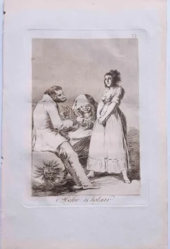 Pamono Francisco Goya, Mejor es Holgar from Los Caprichos, Original Etching, 1799> Old Masters
