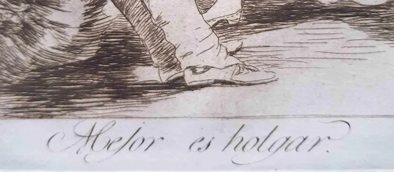 Pamono Francisco Goya, Mejor es Holgar from Los Caprichos, Original Etching, 1799> Old Masters