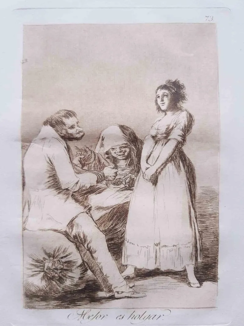Pamono Francisco Goya, Mejor es Holgar from Los Caprichos, Original Etching, 1799> Old Masters