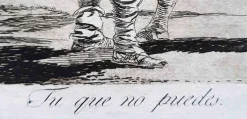 Pamono Francisco Goya, Tu que no puedes, Original Etching, 1799><noscript><img width=