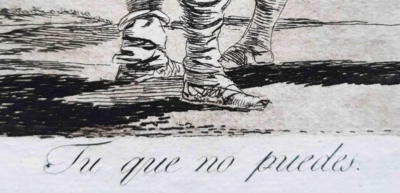 Pamono Francisco Goya, Tu que no puedes, Original Etching, 1799> Old Masters