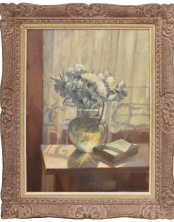 Discount Pamono Francisque Guillermin, Carnation Flowers, Early 20th Century, Oil on Canvas, Framed