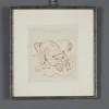 Pamono Franco Gentilini, Cat, Pencil Drawing> Work On Paper