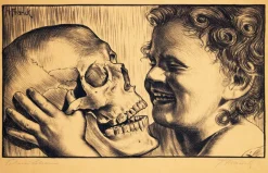 Pamono Frank, Hans, Death and Life, 1911, Lithograph> Art Nouveau
