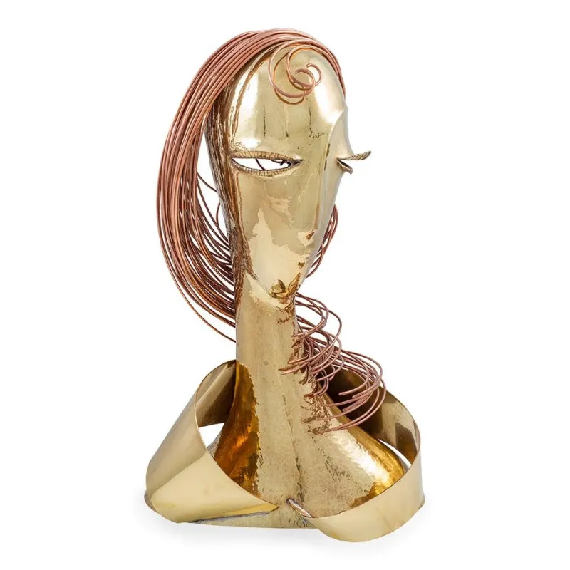 Pamono Franz Hagenauer, Female Bust, 1980s, Copper> Art Nouveau