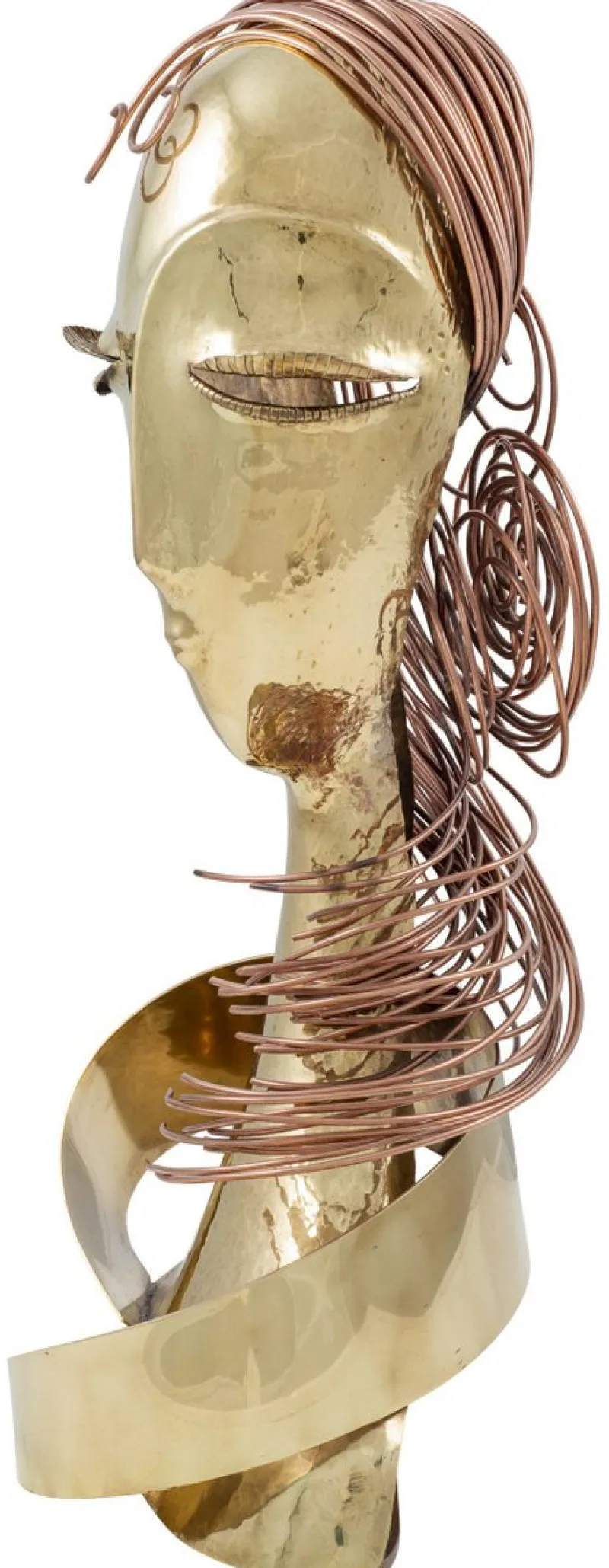 Pamono Franz Hagenauer, Female Bust, 1980s, Copper> Art Nouveau