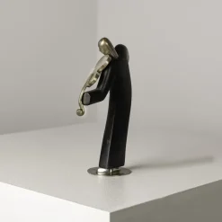 Pamono Franz Hagenauer, Violinist Sculpture, 1920s, Silvered Bronze & Wood><noscript><img width=