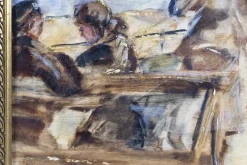 Pamono Fraugde, Figurative Scene, 1960s, Oil on Canvas, Framed