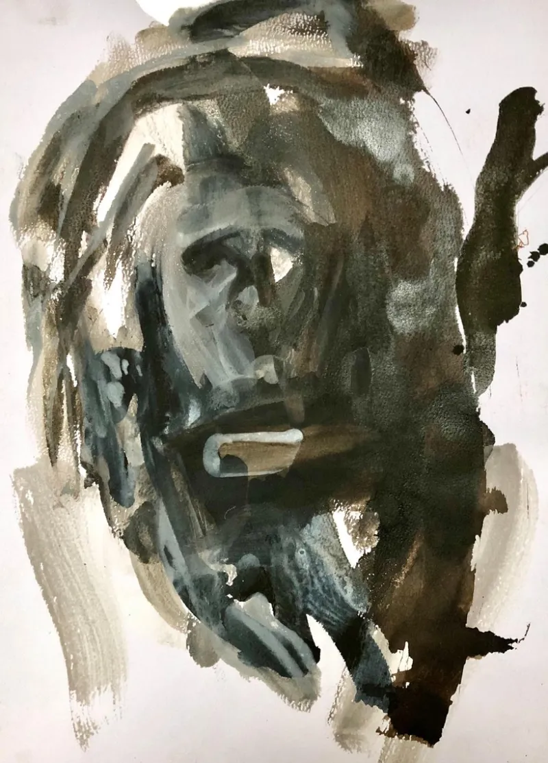 Pamono Frédérick Mazoir, Visiting 11, 2023, Mixed Media on Paper> Work On Paper