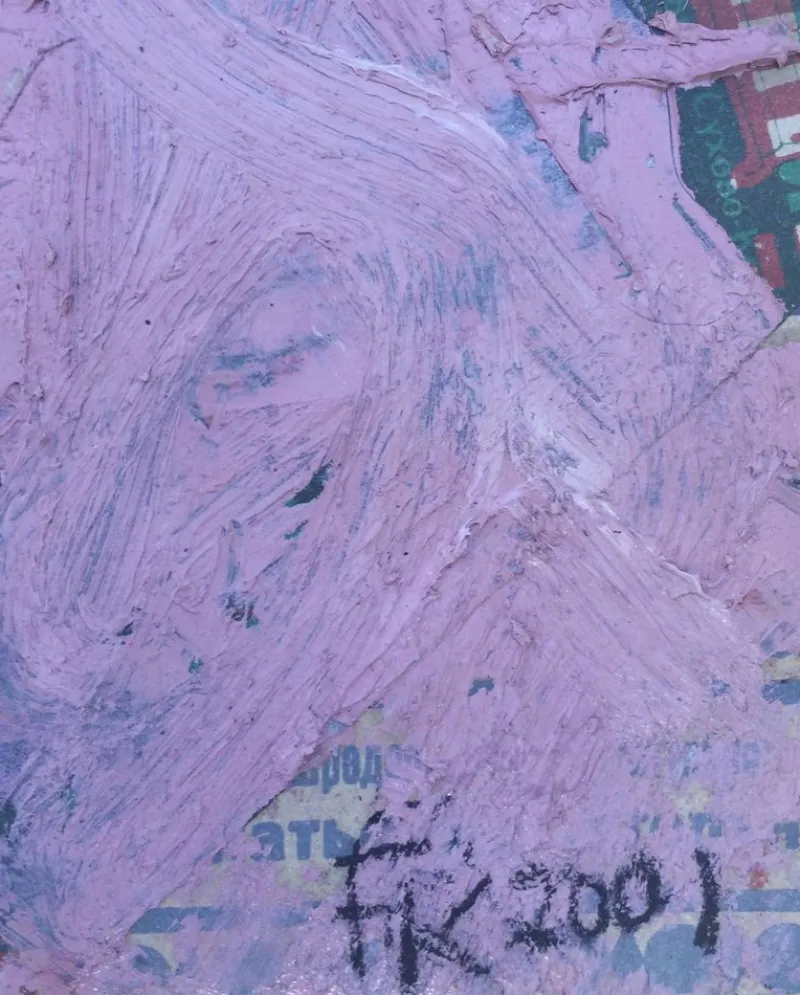 Outlet Pamono Fred Kleinberg, Seated Figure, 2001, Signed Mixed Media