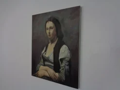 Pamono Fred Neumann After Jean Baptiste Camille Corot, The Woman with the Pearl, 1980s, Oil on Canvas><noscript><img width=