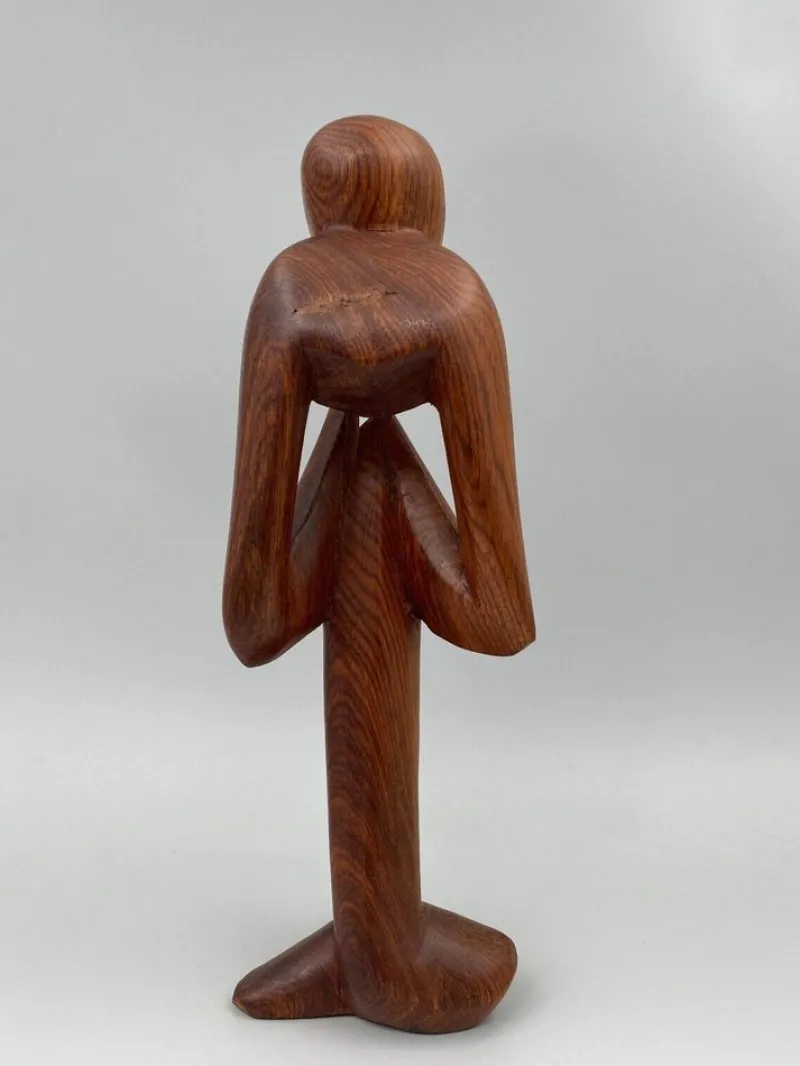 Online Pamono Free Form Male Thinker Sculpture, 1970s, Wood