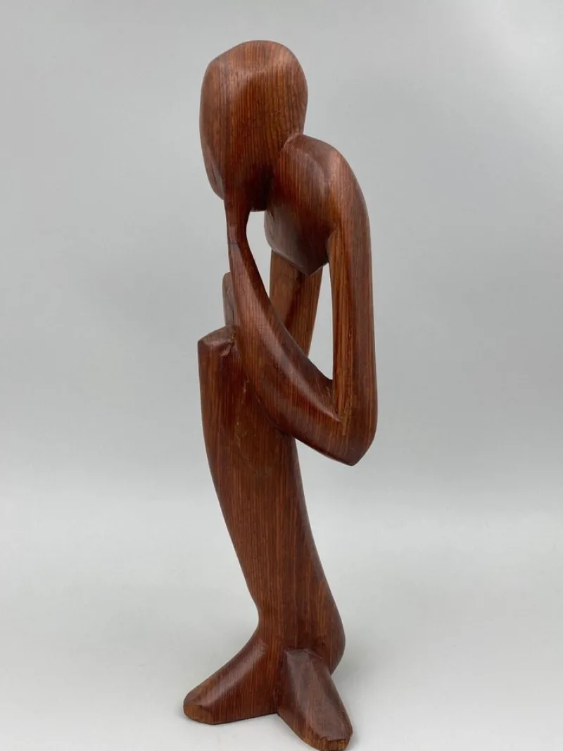 Online Pamono Free Form Male Thinker Sculpture, 1970s, Wood