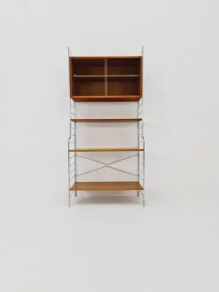 New Pamono Free Standing String Shelf-System with Cabinet in Teak from WHB Germany, 1950s
