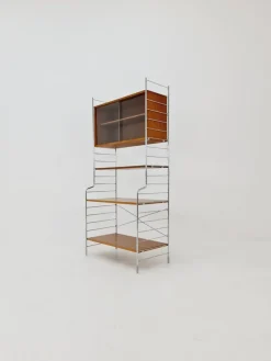 New Pamono Free Standing String Shelf-System with Cabinet in Teak from WHB Germany, 1950s