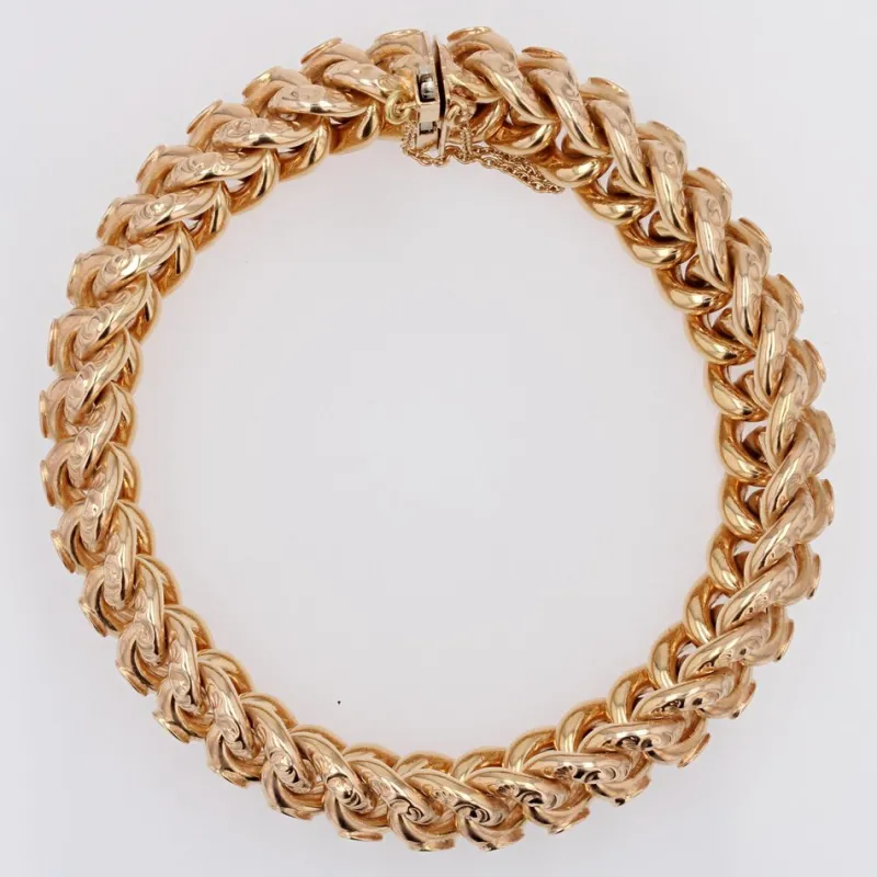 Pamono French 18 Karat Rose Gold Curb Bracelet, 1960s> Bracelets
